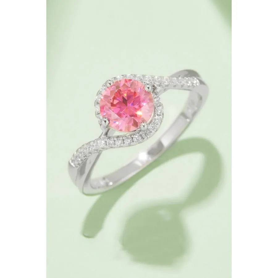 1 Carat Moissanite Contrast 925 Sterling Silver Ring