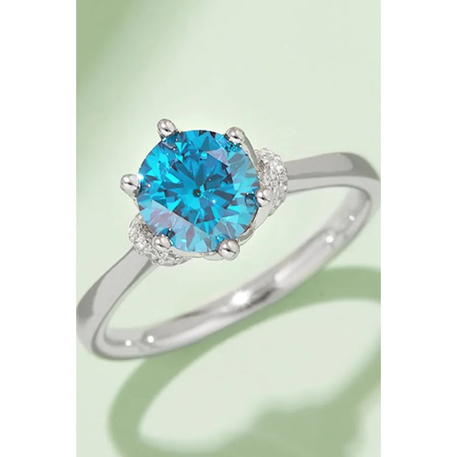 1 Carat Moissanite Contrast 925 Sterling Silver Ring