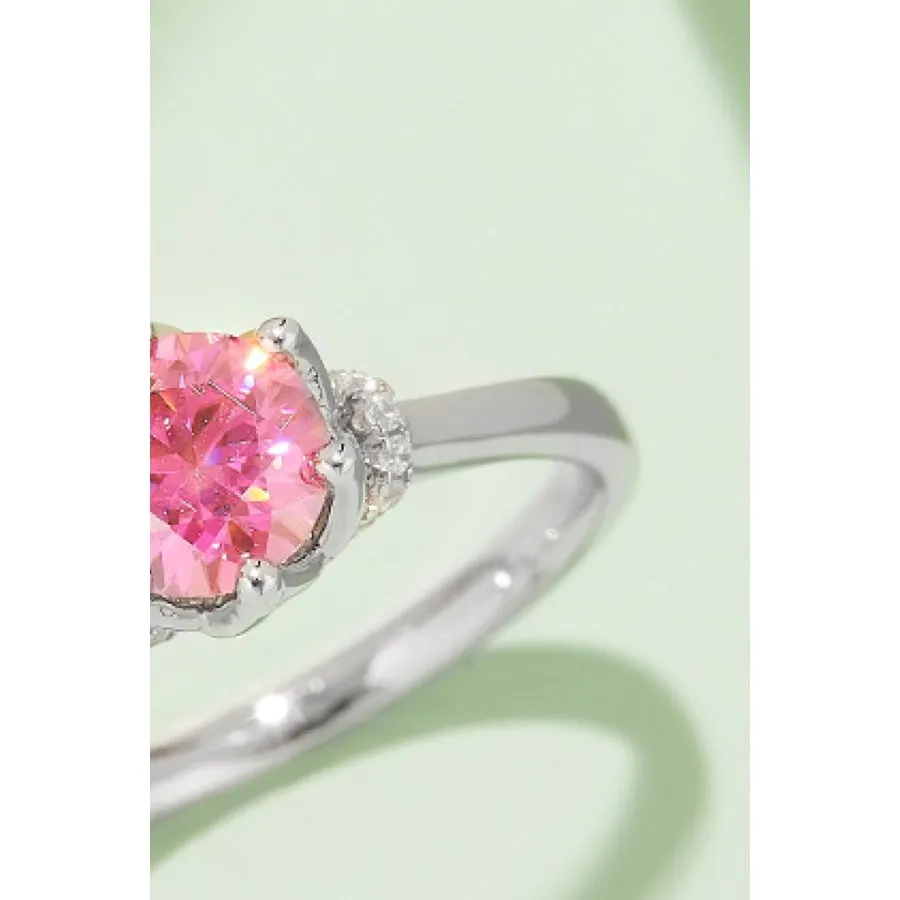1 Carat Moissanite Contrast 925 Sterling Silver Ring