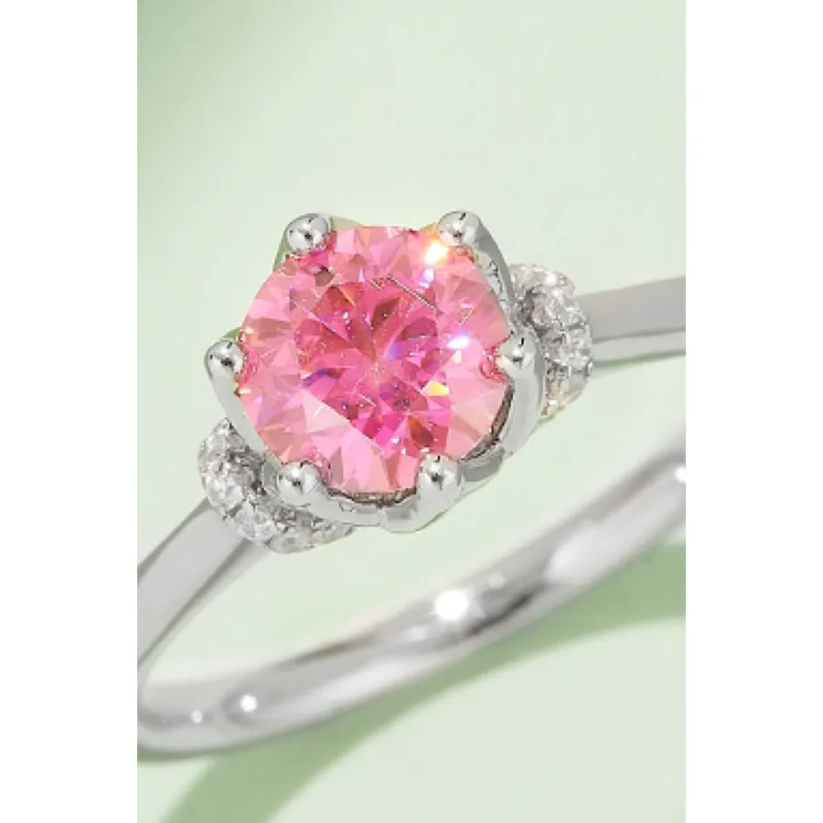 1 Carat Moissanite Contrast 925 Sterling Silver Ring