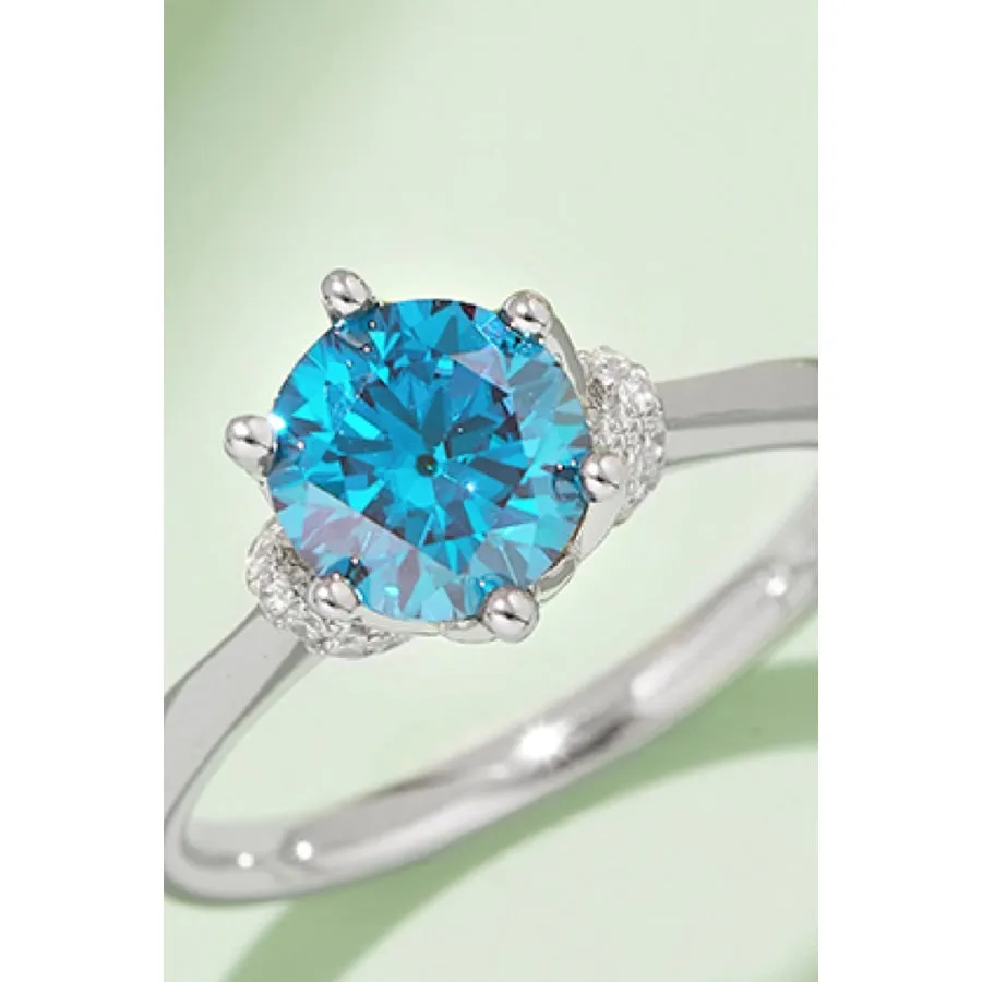 1 Carat Moissanite Contrast 925 Sterling Silver Ring