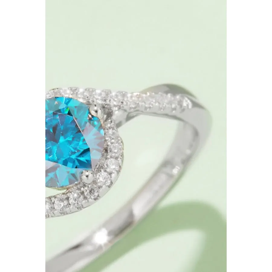 1 Carat Moissanite Contrast 925 Sterling Silver Ring