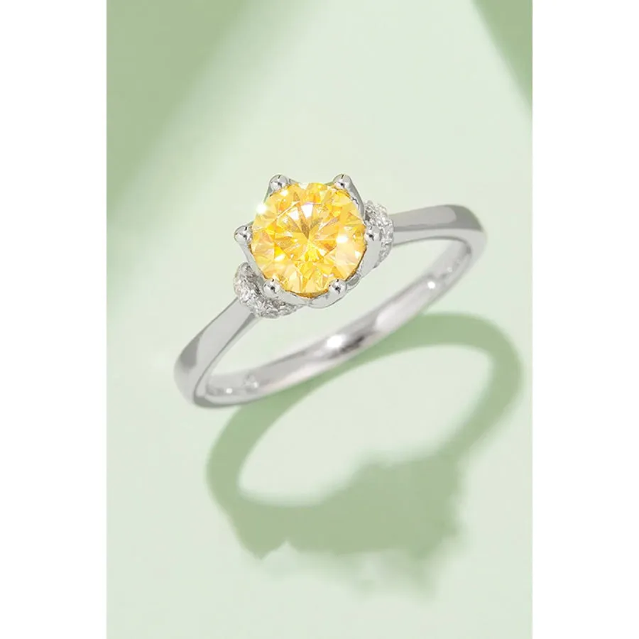 1 Carat Moissanite Contrast 925 Sterling Silver Ring