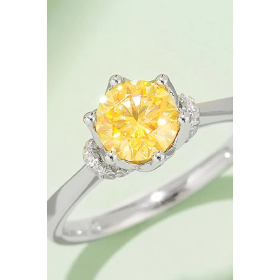 1 Carat Moissanite Contrast 925 Sterling Silver Ring