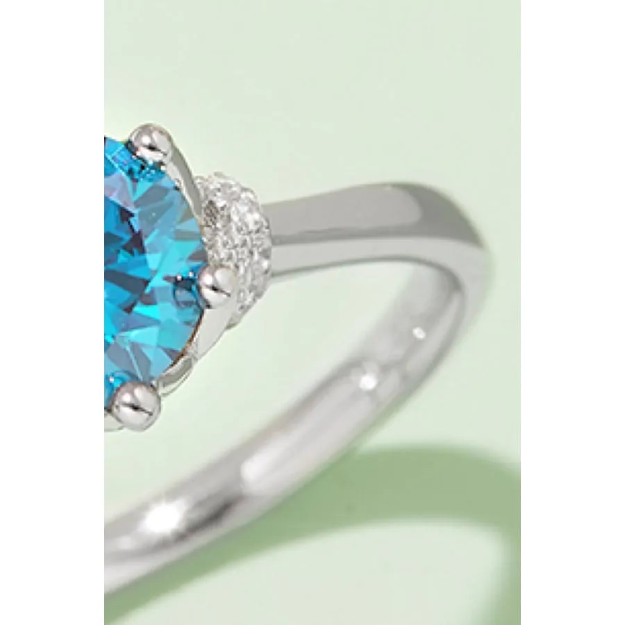 1 Carat Moissanite Contrast 925 Sterling Silver Ring