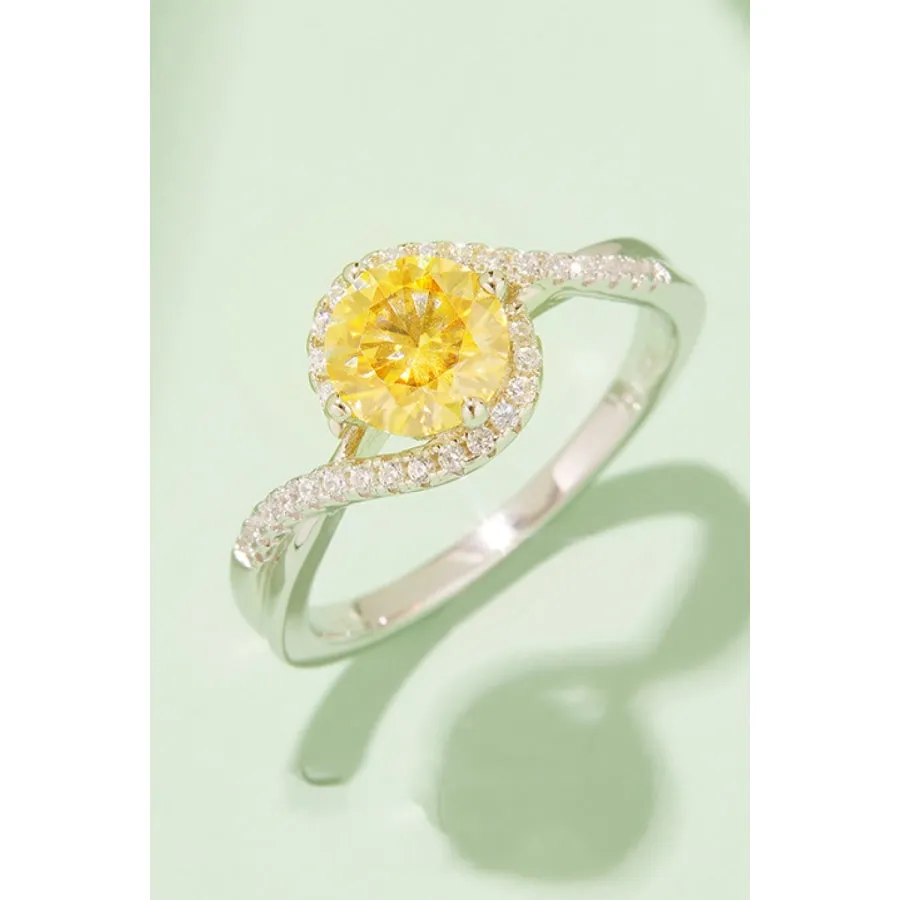 1 Carat Moissanite Contrast 925 Sterling Silver Ring