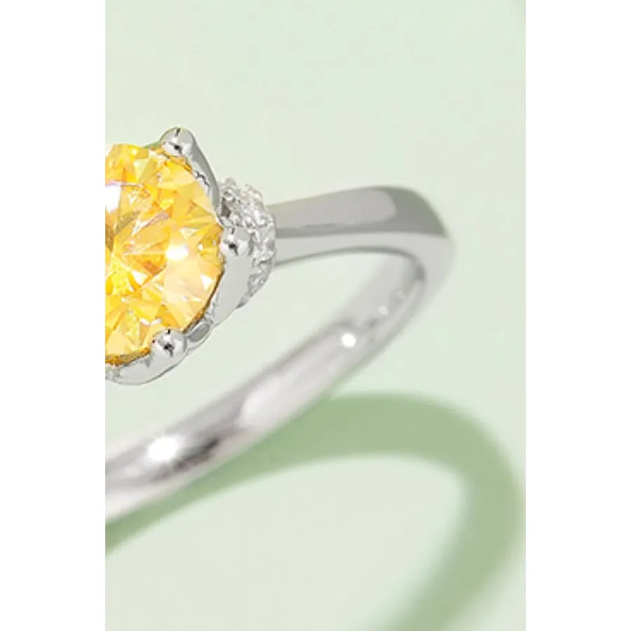 1 Carat Moissanite Contrast 925 Sterling Silver Ring