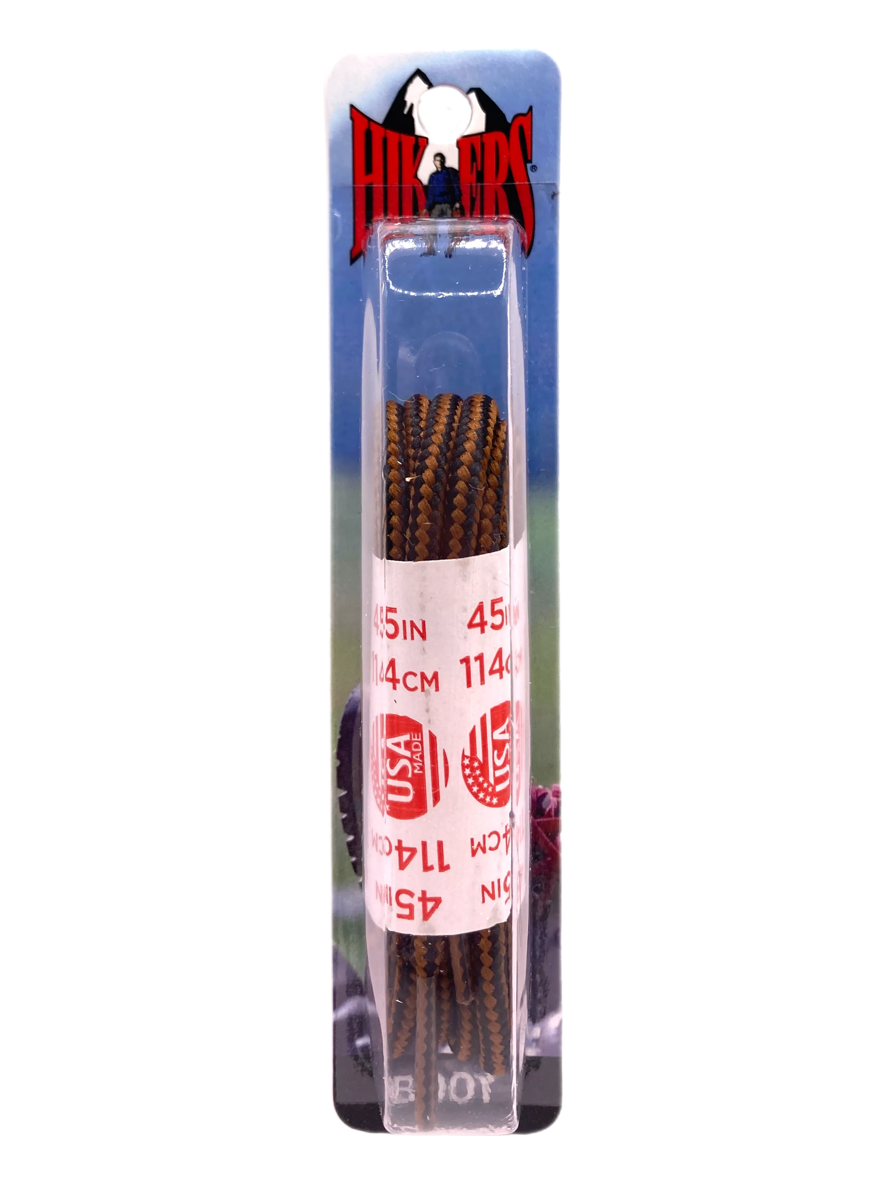 10 Seconds ® Athletic Hiker Laces | Black/Chestnut - Blister Pack