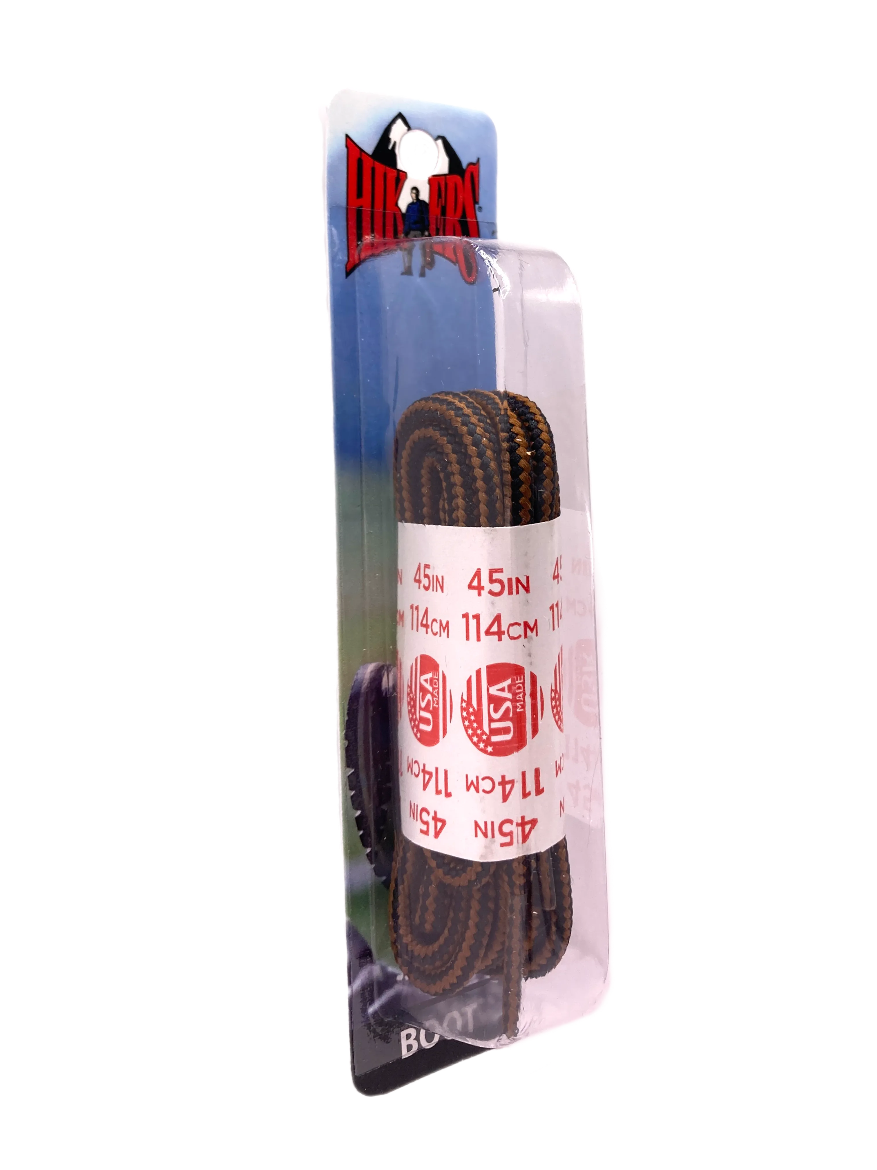 10 Seconds ® Athletic Hiker Laces | Black/Chestnut - Blister Pack