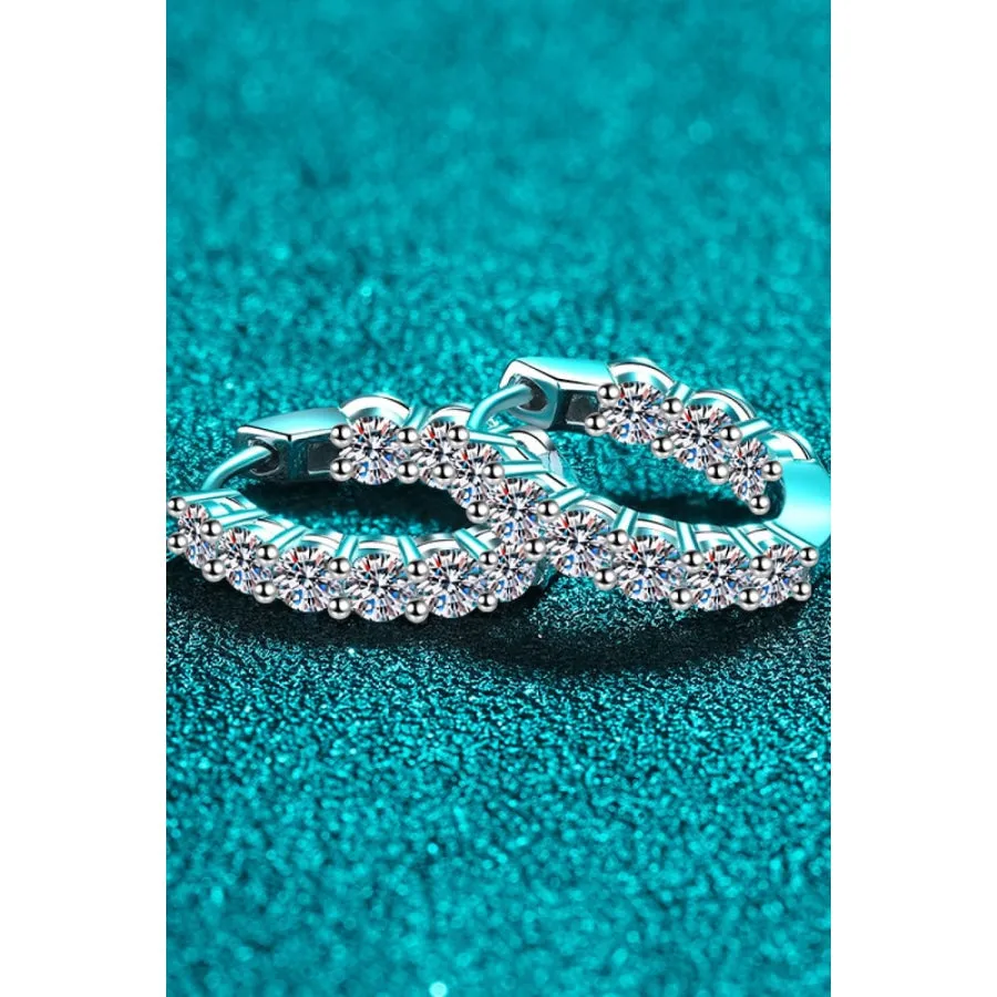 1.8 Carat Moissanite Hoop Earrings