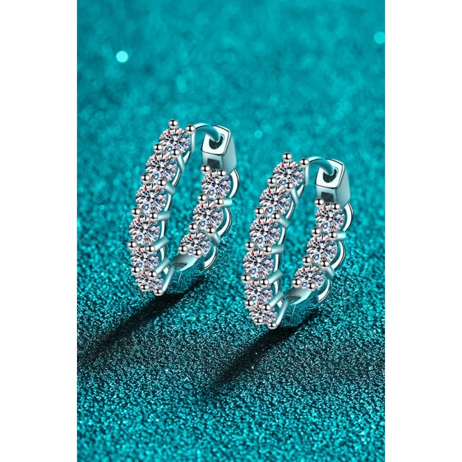 1.8 Carat Moissanite Hoop Earrings