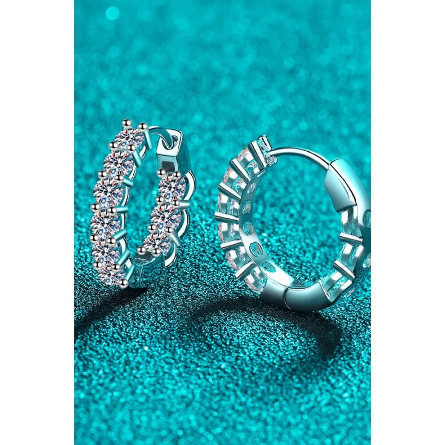 1.8 Carat Moissanite Hoop Earrings