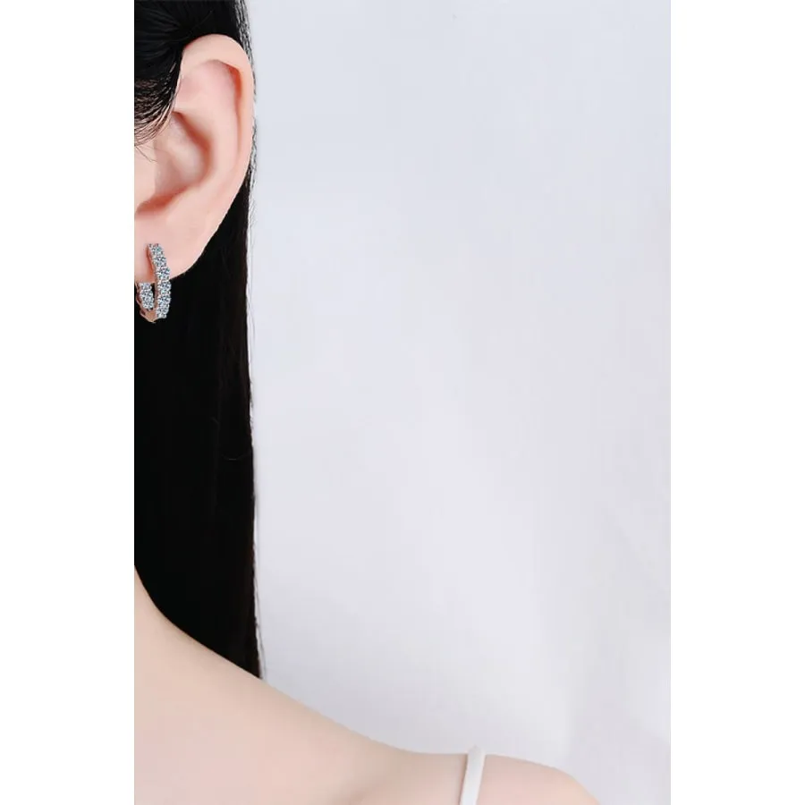 1.8 Carat Moissanite Hoop Earrings