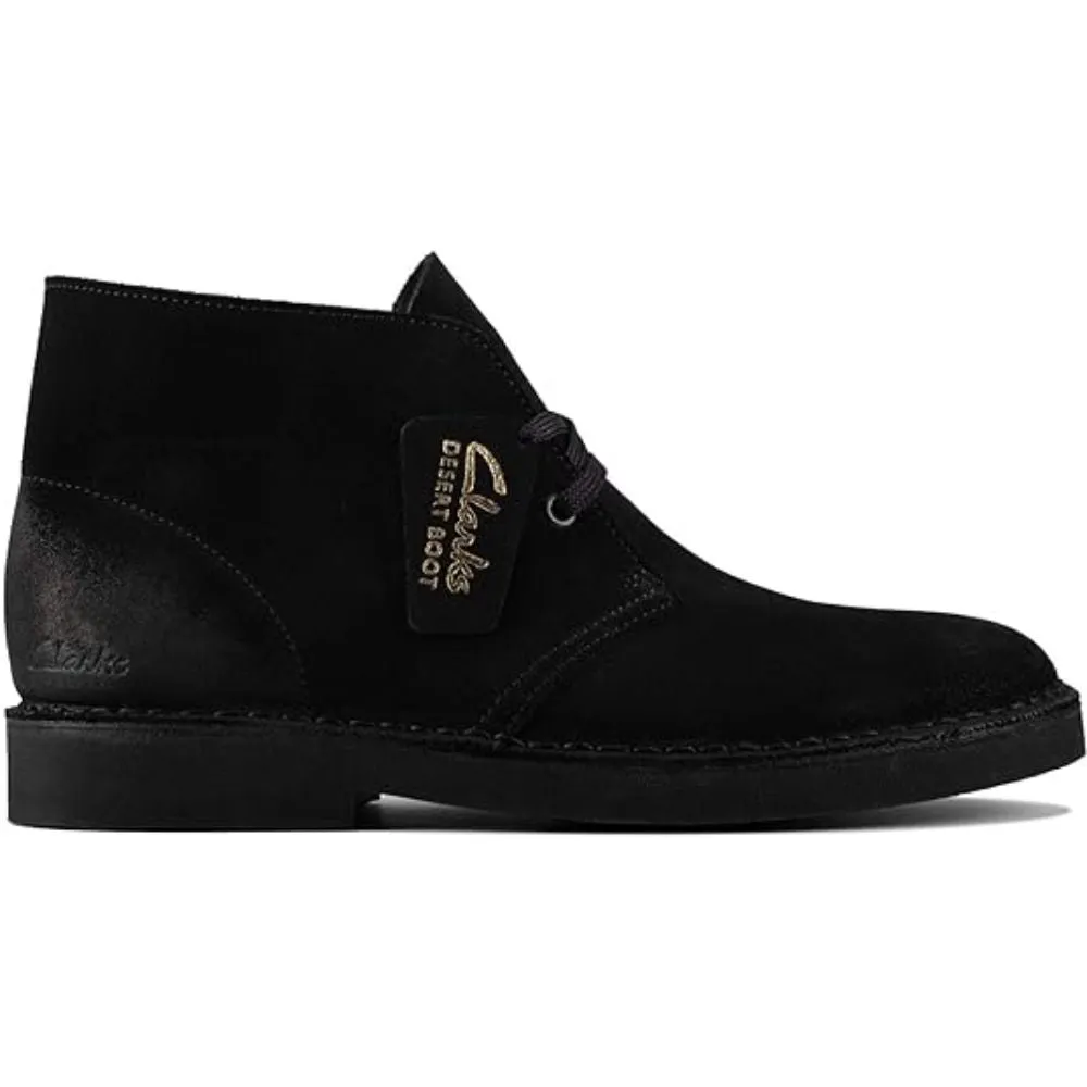 Clarks Women's Dessert Black Suede Ankle Boots