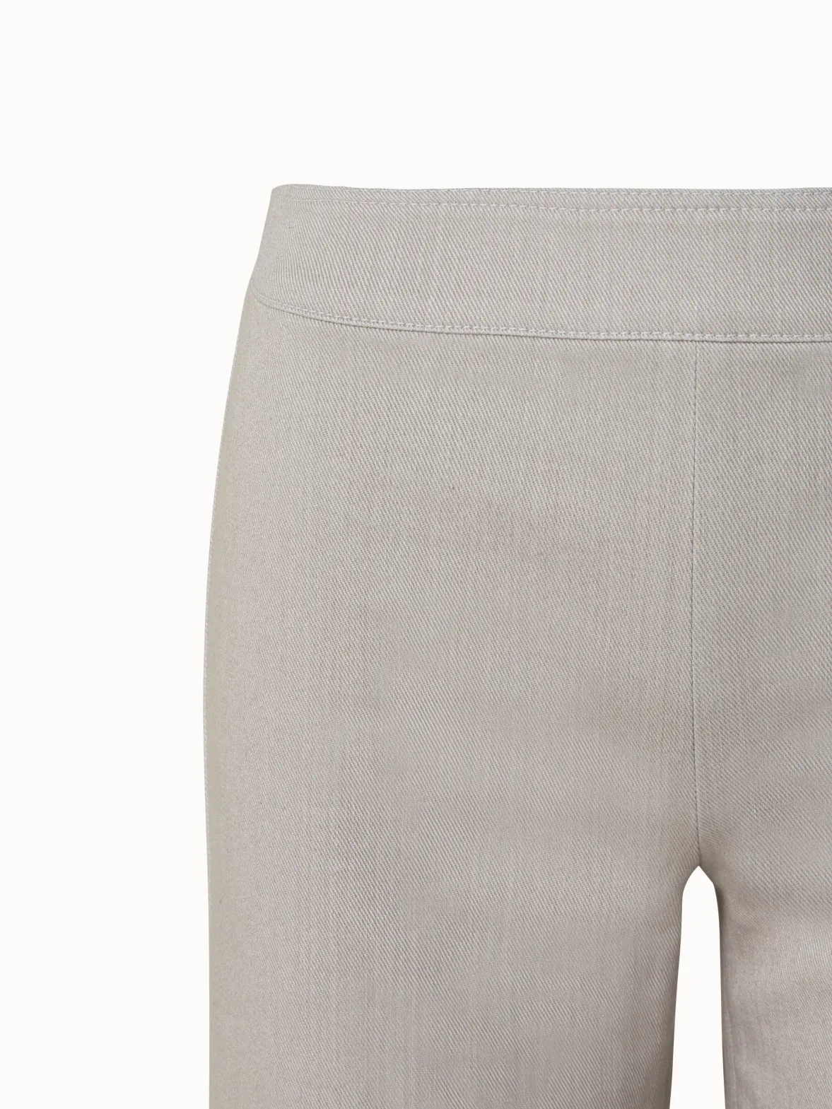 Cropped Denim Hose mit Fransen