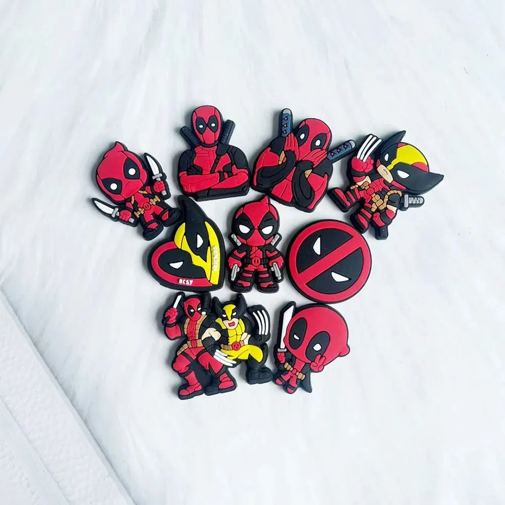 Deadpool Shoes Charms Accessories 9pcs