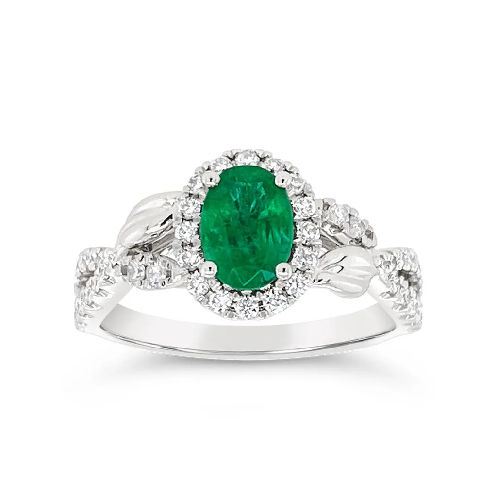 Irisa by Martin Binder Emerald & Diamond Swirl Ring