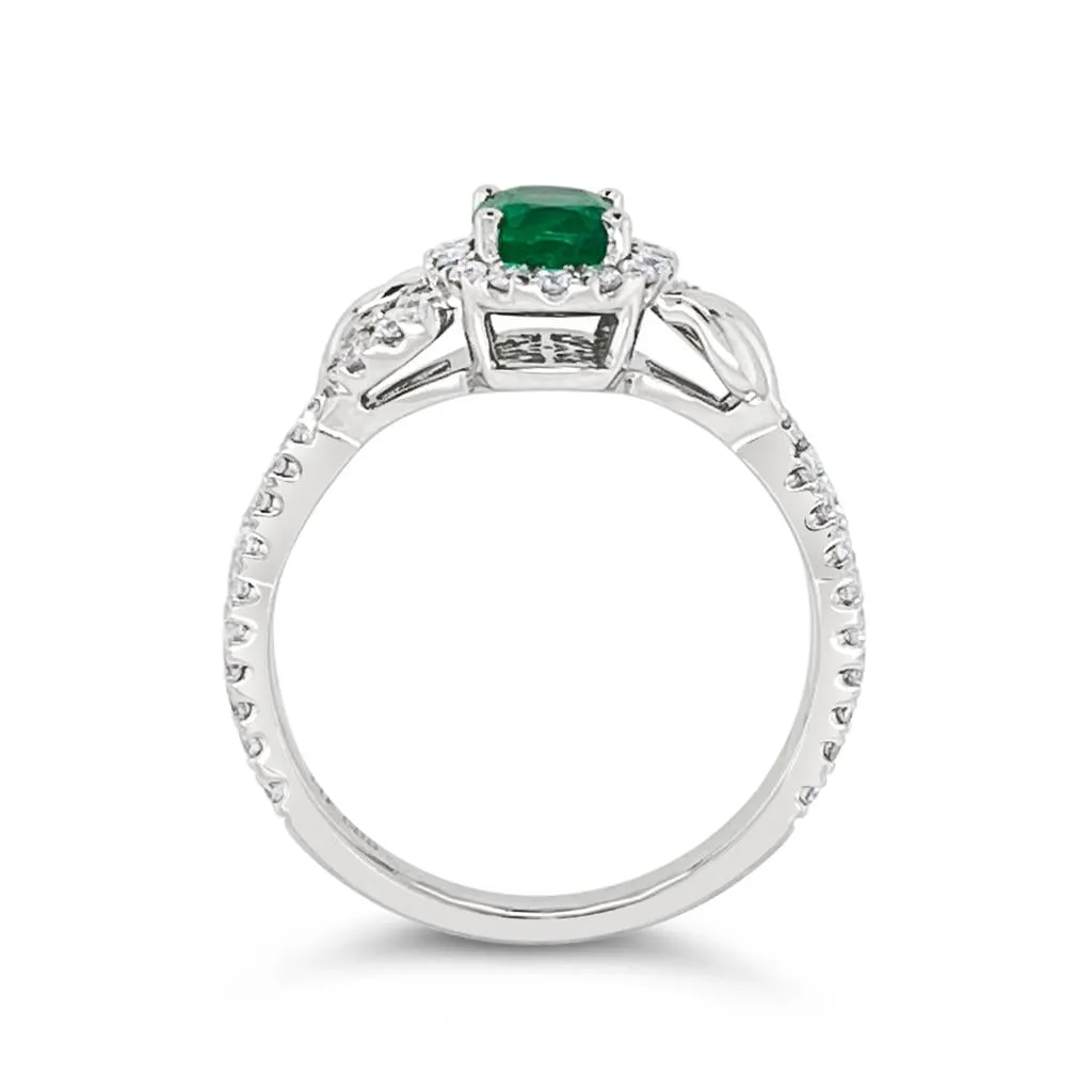 Irisa by Martin Binder Emerald & Diamond Swirl Ring