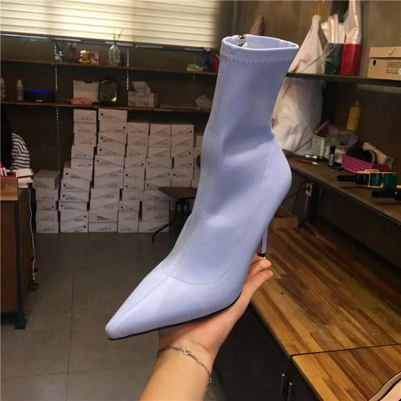 LUXE SEVEN DESIGN HEELED BOOTS WITH POINT TOE