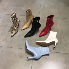 LUXE SEVEN DESIGN HEELED BOOTS WITH POINT TOE