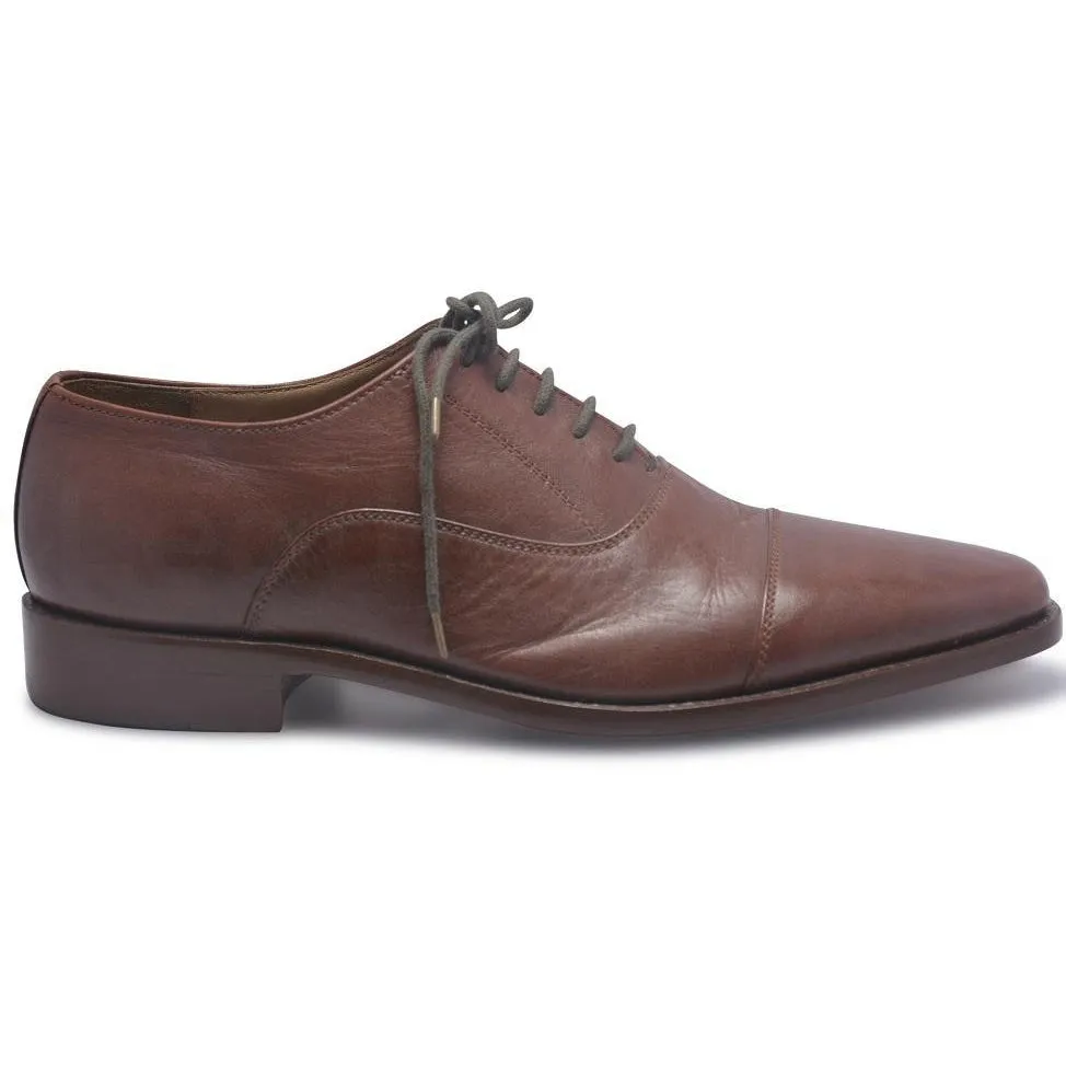 Men Brown Classic Genuine Leather Shoes with Laces
