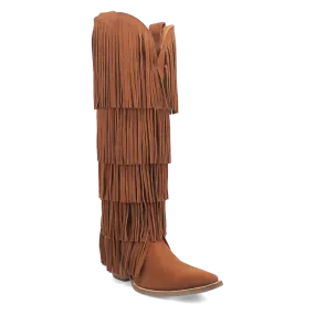 Wild Child Brown Suede Leather Fringe Boots (DS) - BACKORDER NOVEMBER 2024