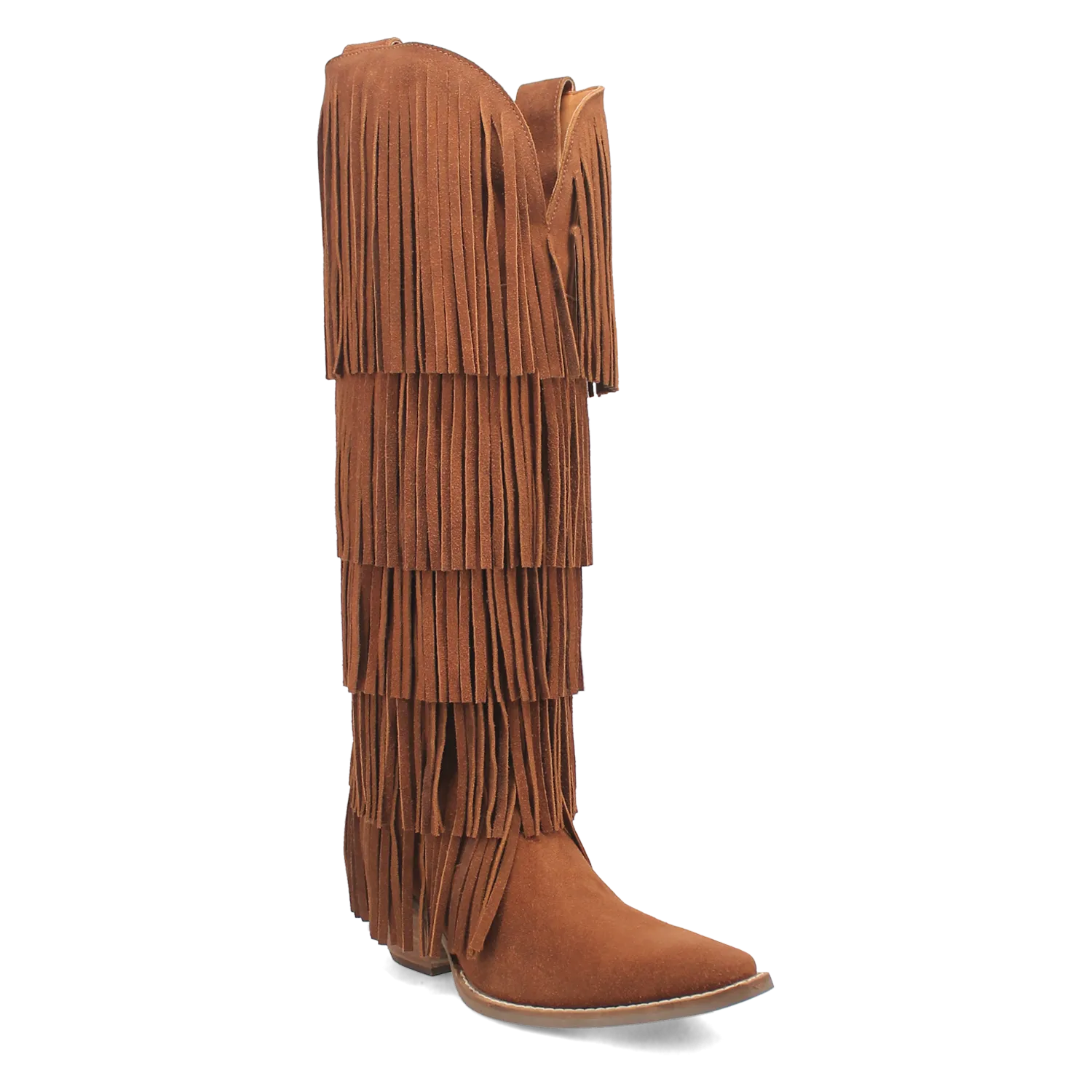 Wild Child Brown Suede Leather Fringe Boots (DS) - BACKORDER NOVEMBER 2024