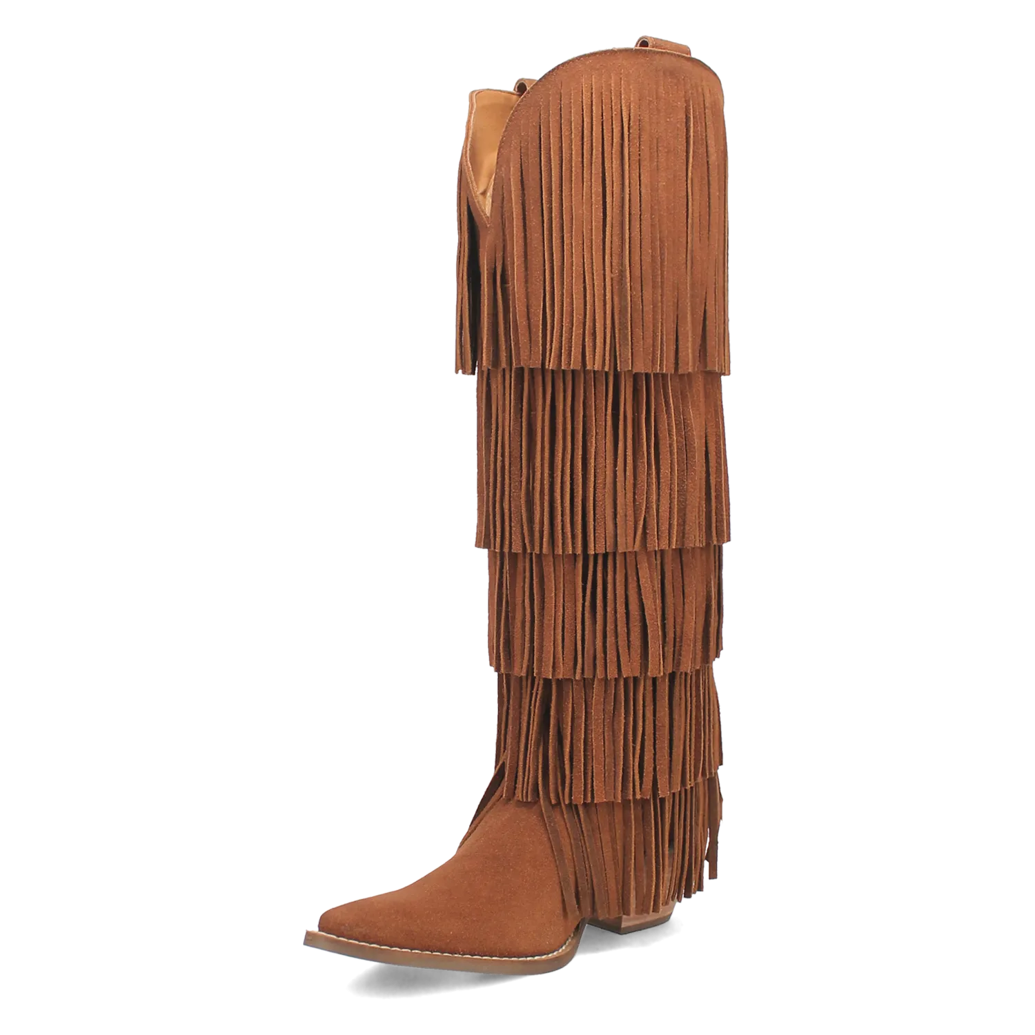 Wild Child Brown Suede Leather Fringe Boots (DS) - BACKORDER NOVEMBER 2024